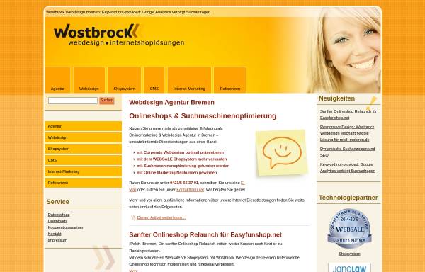 Vorschau von www.2webshop.de, Wostbrock Webdesign Internetshoplösungen