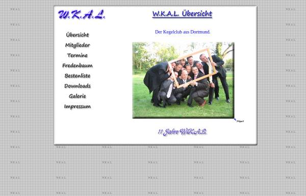 Vorschau von www.wkal.de, Kegelclub W.K.A.L.