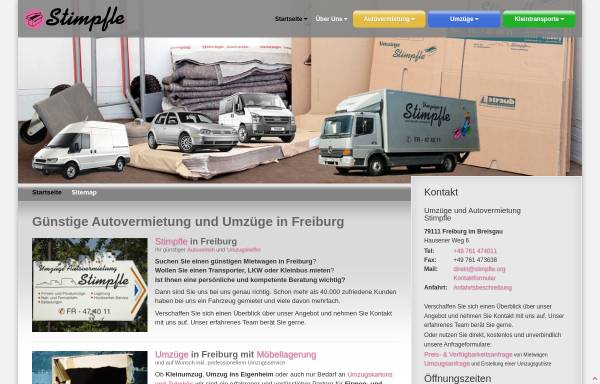 Vorschau von www.stimpfle-freiburg.de, Autovermietung & Umzüge Stimpfle