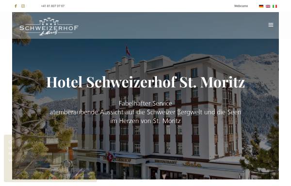 Vorschau von www.schweizerhofstmoritz.ch, Hotel Schweizerhof St. Moritz