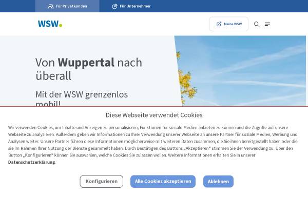 Vorschau von www.wsw-online.de, WSW Wuppertaler Stadtwerke GmbH
