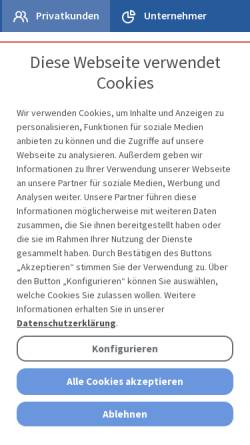 Vorschau der mobilen Webseite www.wsw-online.de, WSW Wuppertaler Stadtwerke GmbH