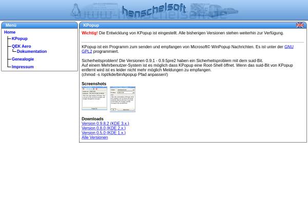 Vorschau von www.henschelsoft.de, KPopup