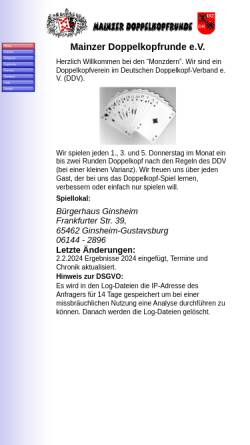 Vorschau der mobilen Webseite www.doko-masters.de, Mainzer Doppelkopfrunde