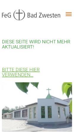 Vorschau der mobilen Webseite bad-zwesten.feg.de, FeG Bad Zwesten