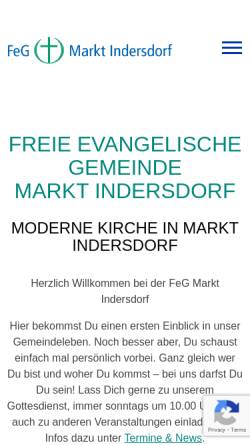 Vorschau der mobilen Webseite marktindersdorf.feg.de, FeG Markt Indersdorf
