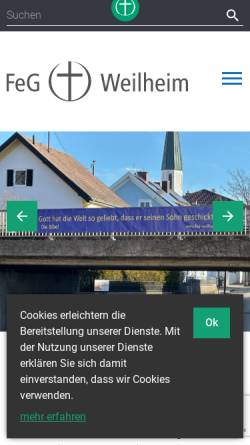 Vorschau der mobilen Webseite feg-weilheim.de, FeG Weilheim i. OB