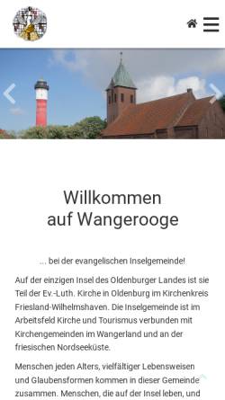 Vorschau der mobilen Webseite www.kirche-am-meer-wangerooge.de, Ev. Kirche am Meer, Wangerooge