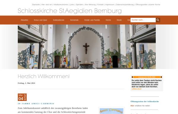 Vorschau von schlosskirche-online.de, Ev. Schlosskirchengemeinde Bernburg