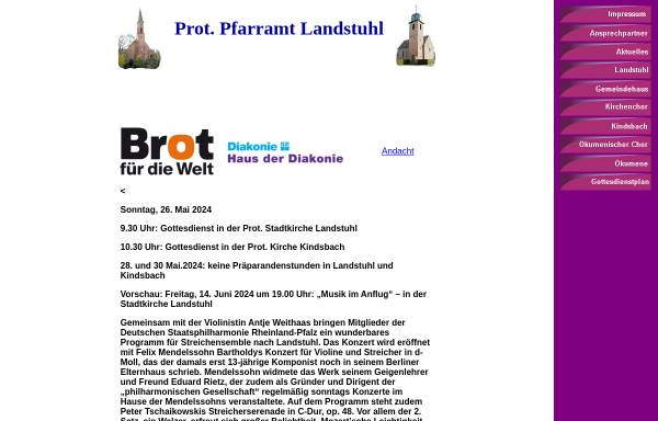 Vorschau von www.prot-kirche-landstuhl.de, Protestantisches Pfarramt Landstuhl