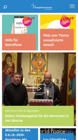 Vorschau der mobilen Webseite www.ekir.de, Evangelischen Kirche im Rheinland