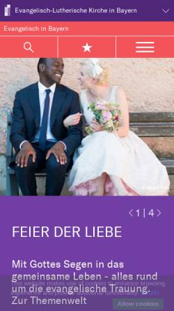 Vorschau der mobilen Webseite www.bayern-evangelisch.de, Evangelisch-Lutherische Kirche in Bayern
