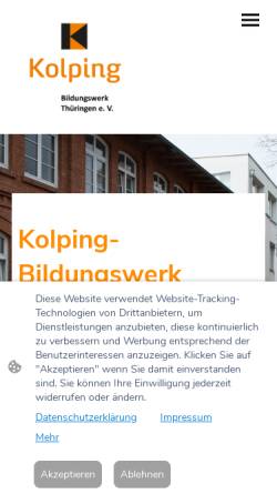 Vorschau der mobilen Webseite www.kbw-th.de, Kolping-Bildungswerk Thüringen e.V.