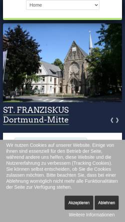 Vorschau der mobilen Webseite franziskaner-do.de, Kath. Pfarrei St. Franziskus Dortmund-Mitte