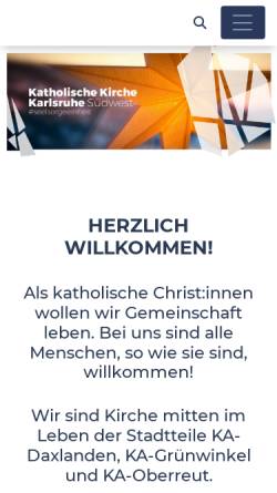 Vorschau der mobilen Webseite www.heilig-geist-daxlanden.de, Pfarrei Heilig-Geist Daxlanden