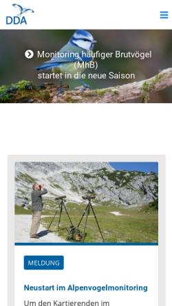 Vorschau der mobilen Webseite www.vogelmonitoring.de, Vogelmonitoring Deutschland