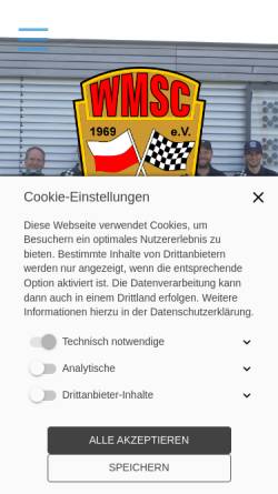 Vorschau der mobilen Webseite www.wmsc.de, Wangener Motor-Sport Club e.V. im DMV