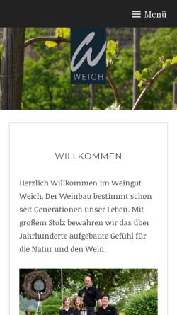 Vorschau der mobilen Webseite www.weich-wein.de, Weingut Weich