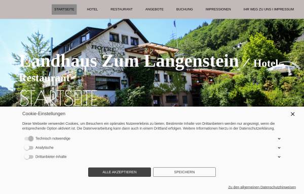 Vorschau von www.zumlangenstein.de, Hotel Landhaus zum Langenstein