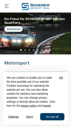 Vorschau der mobilen Webseite www.phoenix-racing.de, Phoenix Racing