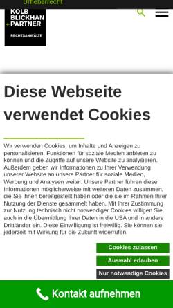 Vorschau der mobilen Webseite www.kolb-blickhan-partner.de, Kolb, Blickhan & Partner