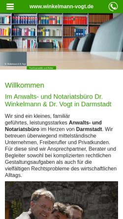 Vorschau der mobilen Webseite www.jusda.de, Winkelmann, Dr. & Dr. Vogt, Sozietät