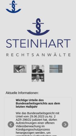 Vorschau der mobilen Webseite www.anwalt-steinhart.de, Rechtsanwalt Matthias Steinhart
