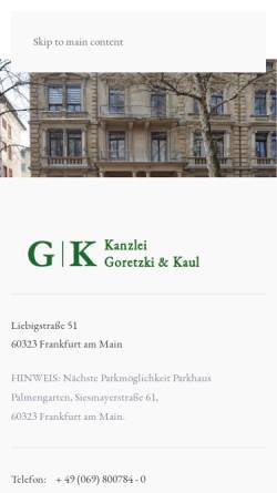 Vorschau der mobilen Webseite www.ghs-law.eu, Rechtsanwaltskanzlei Goretzki & Hartard