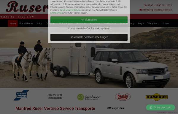 Vorschau von manfred-ruser.de, Vertrieb - Service - Transporte, Manfred Ruser