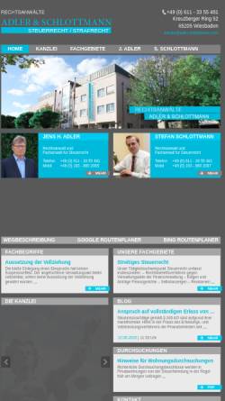 Vorschau der mobilen Webseite www.adler-schlottmann.com, Adler und Schlottmann, Rechtsanwälte