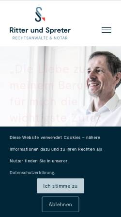 Vorschau der mobilen Webseite krs-recht.de, Kreker - Ritter - Spreter, Rechtsanwälte und Notare