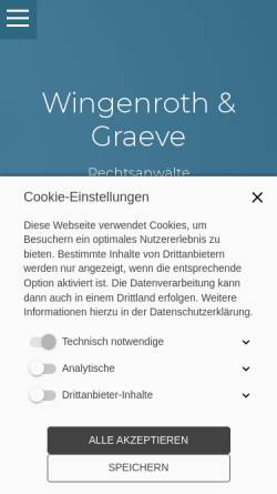Vorschau der mobilen Webseite www.wingenroth-graeve.de, Wingenroth und Graeve, Rechtsanwälte