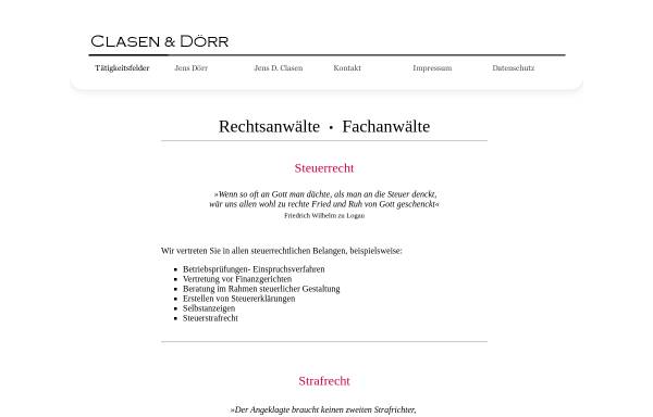 Vorschau von www.kanzleiclasen.de, Clasen, Rechtsanwaltskanzlei