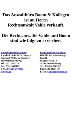 Vorschau der mobilen Webseite anwaltbüro.de, Boom & Kollegen