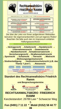 Vorschau der mobilen Webseite www.rab-friedrich-ramm.de, Rechtsanwaltsbüro Friedrich Ramm
