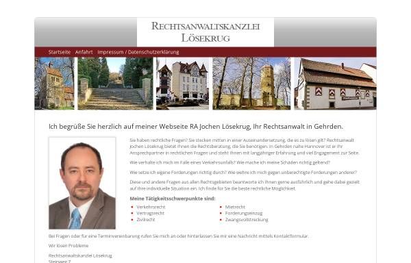 Vorschau von www.ra-loesekrug.de, Rechtsanwaltskanzlei Lösekrug GbR