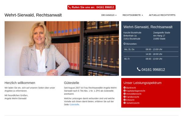 Vorschau von www.wehrt-hahn.de, Kanzlei Wehrt-Sierwald