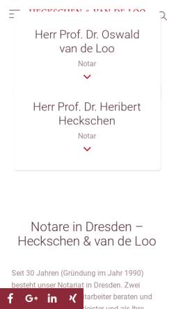 Vorschau der mobilen Webseite www.heckschen-vandeloo.de, Heckschen & van de Loo Notare