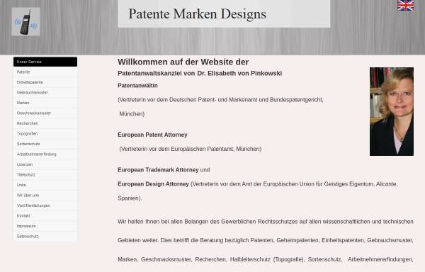 Vorschau von www.von-pinkowski.de, Patentanwaltskanzlei Dr. von Pinkowski