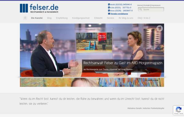 Vorschau von www.felser.de, Felser Rechtsanwälte