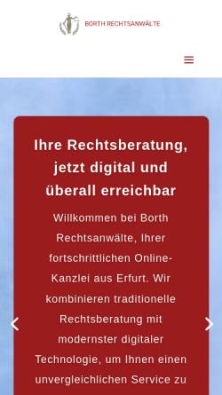 Vorschau der mobilen Webseite www.kanzlei-borth.de, Rechtsanwalt Michael Borth