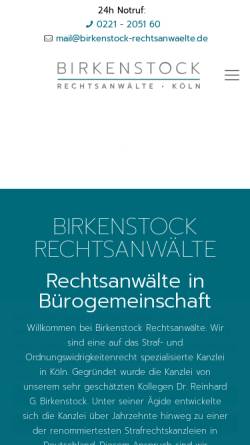 Vorschau der mobilen Webseite www.kanzlei-birkenstock.de, Kanzlei Dr.Birkenstock