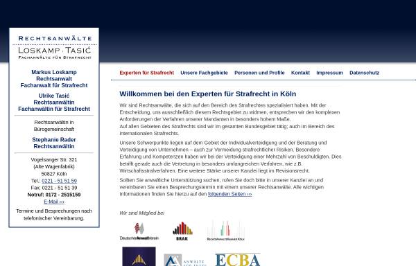 Vorschau von www.strafverteidigung-koeln.de, Leskamp und Tasic