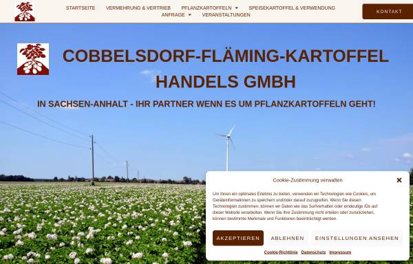 Vorschau von www.flaeming-kartoffel-gmbh.de, Cobbelsdorf-Fläming-Kartoffel-Handels GmbH
