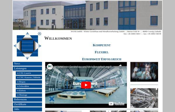 Vorschau von www.wgm-klieken.de, Winter Gerätebau & Metallverarbeitung GmbH