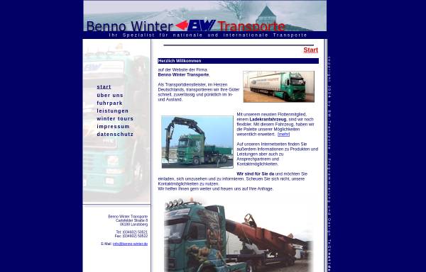 Vorschau von www.spedition-benno-winter.de, Benno Winter Transporte