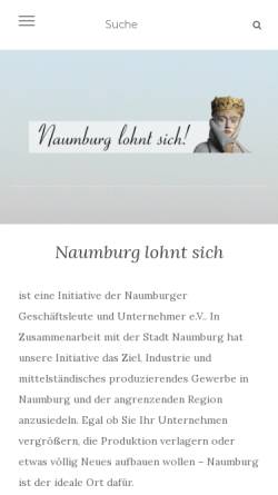 Vorschau der mobilen Webseite www.naumburg-lohnt-sich.de, Naumburg lohnt sich