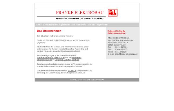 Vorschau von www.franke-elektrobau.de, Franke Elektrobau