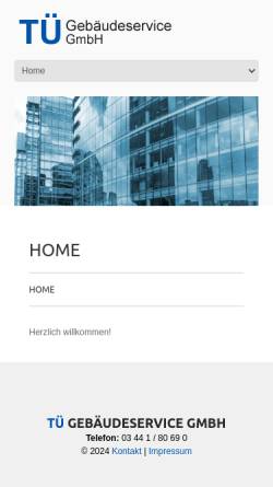 Vorschau der mobilen Webseite tü-zeitz.de, TÜ - Gebäudeservice GmbH