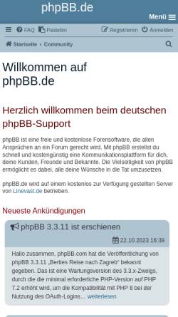 Vorschau der mobilen Webseite www.phpbb.de, phpBB.de